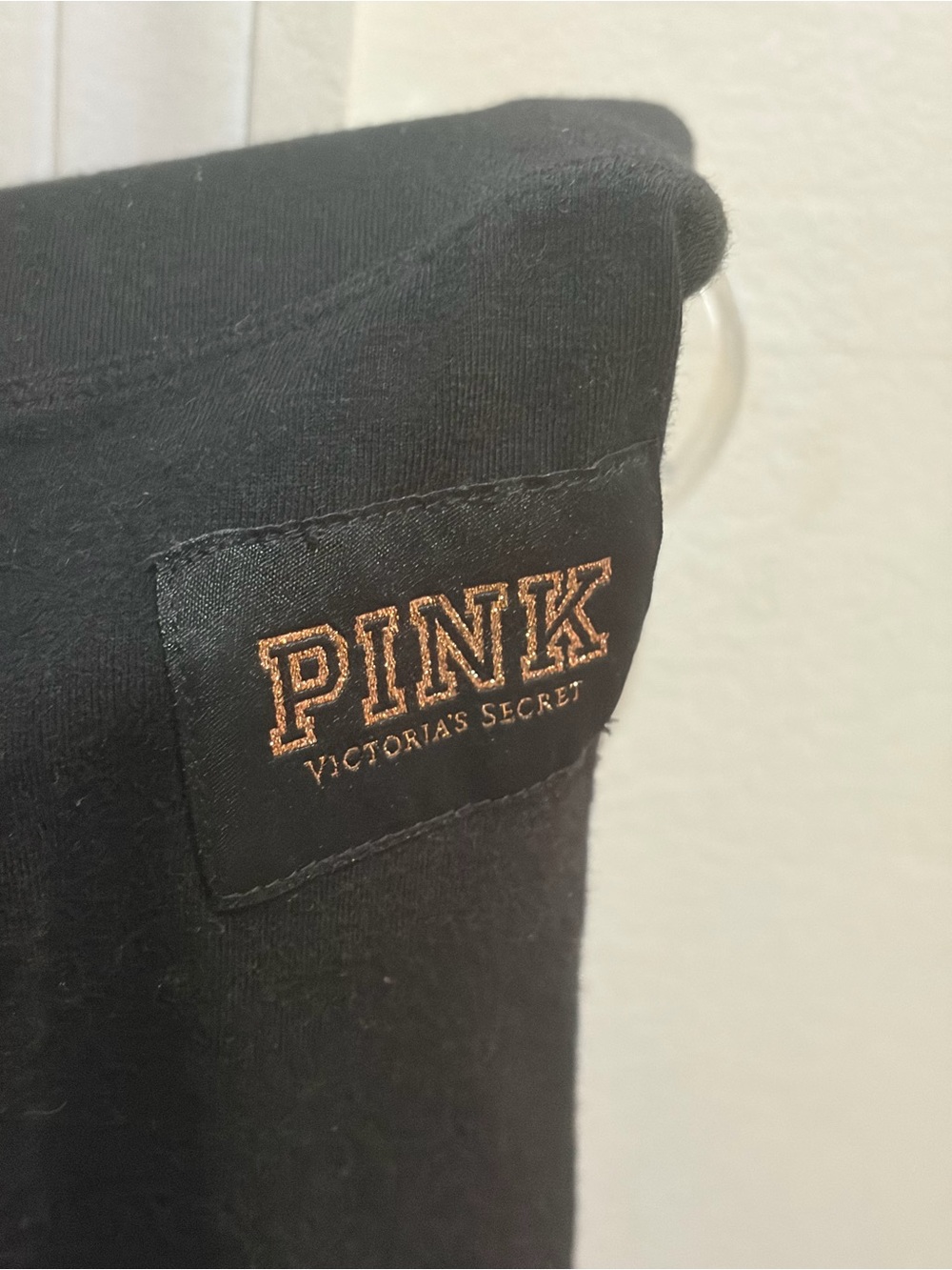 PINK Victoria's Secret Black Logo Leggings with Rose Gold Sequins - Picture 4 of 16